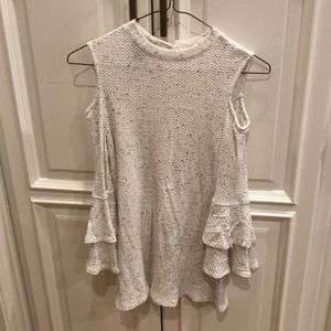 Girls  Cold shoulder shirt with Ruffled sleeves